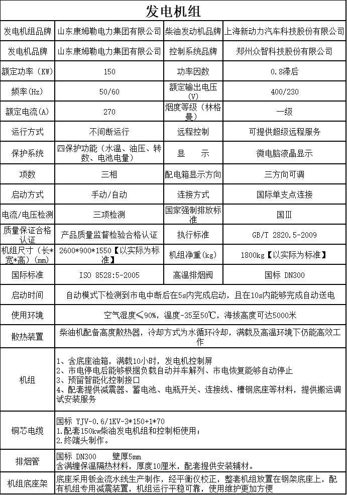 150  發(fā)電機(jī)